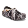 Classic Lined Bleach Dye Clogs “Black White Beige”