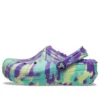 Classic Lined Marbled Clogs “Neon Purple Multi”