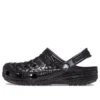 Classic Metallic Crocskin Clogs “Black”