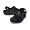 Classic Metallic Crocskin Clogs “Black”