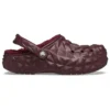 Lined Geometric Clogs “Dark Cherry”