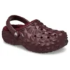 Lined Geometric Clogs “Dark Cherry”